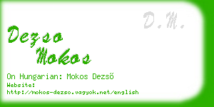dezso mokos business card